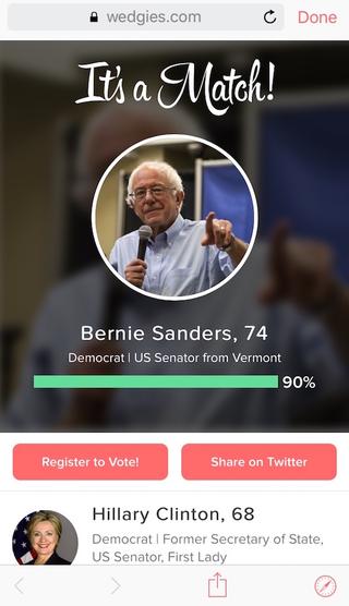 Illustration for article titled No, Tinder, I Do Not Want to Bang Bernie